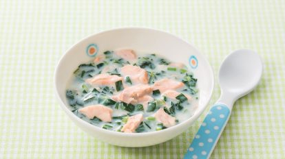 鮭と小松菜のミルク煮