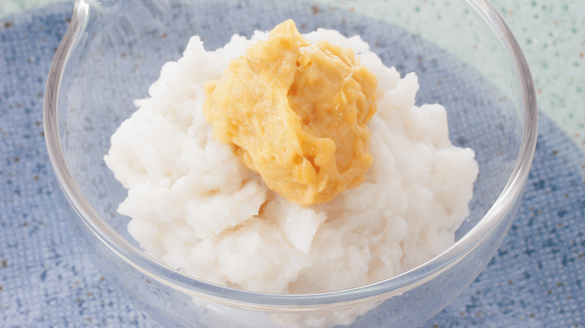 里芋と納豆のすりつぶしのせ