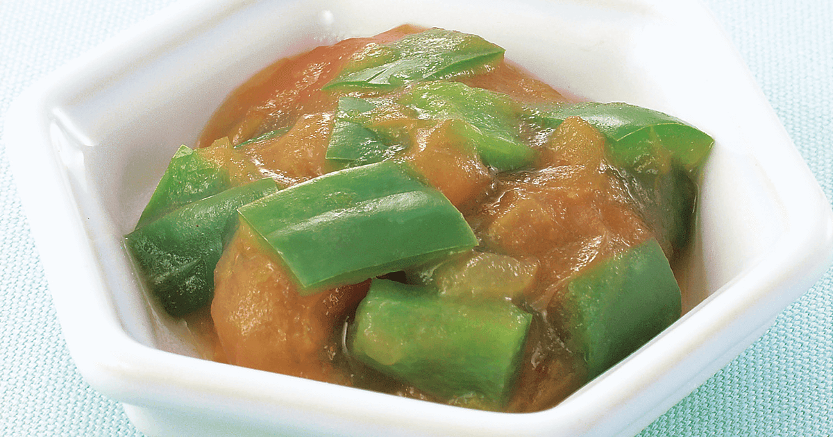 ピーマンのトマト煮 離乳食レシピ 管理栄養士監修 パルシステムの育児情報サイト 子育て123