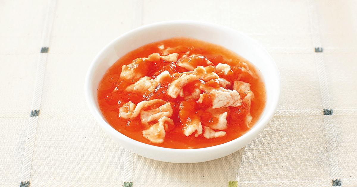 鶏肉とトマトのスープ煮 離乳食レシピ 管理栄養士監修 パルシステムの育児情報サイト 子育て123 鶏肉とトマトのスープ煮 離乳食レシピ 管理栄養士監修 パルシステムの育児情報サイト 子育て123
