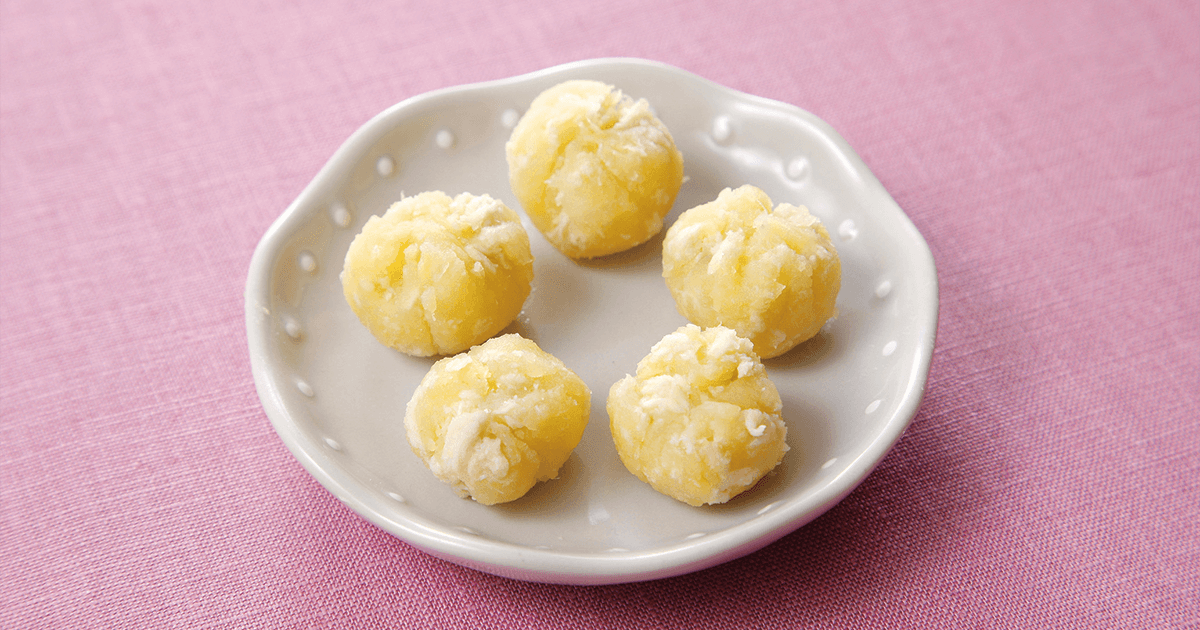 鶏ササミのおさつ茶巾 離乳食レシピ 管理栄養士監修 パルシステムの育児情報サイト 子育て123