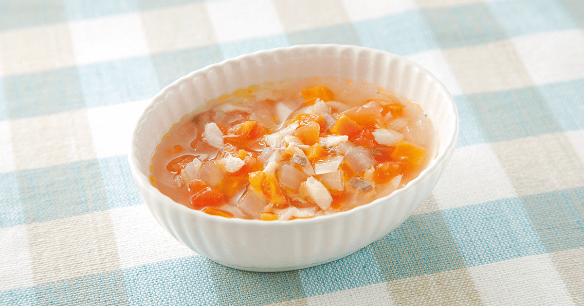 あじのトマトスープ 離乳食レシピ 管理栄養士監修 パルシステムの育児情報サイト 子育て123 あじのトマトスープ 離乳食レシピ 管理栄養士監修 パルシステムの育児情報サイト 子育て123
