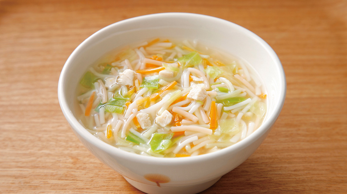 緑黄菜めんと鶏ササミのやわらか煮