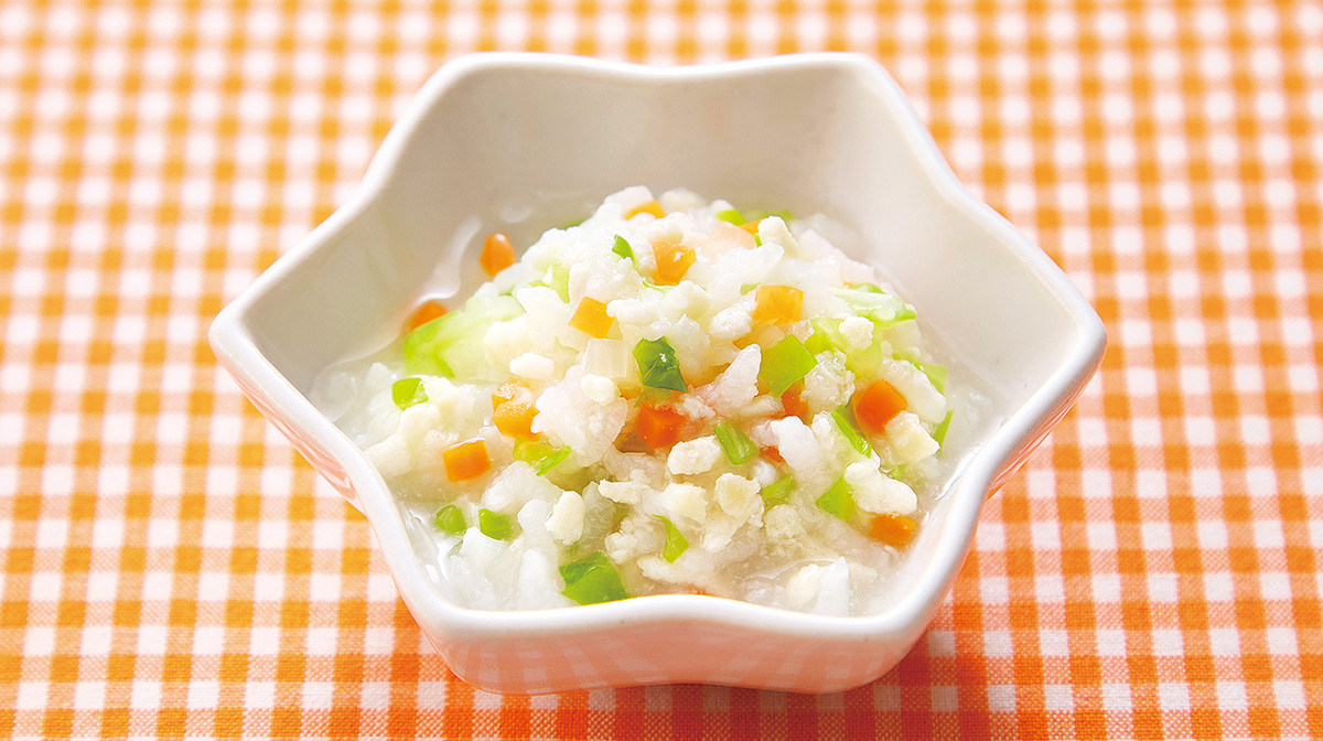 野菜と鶏ひき肉のおかゆ