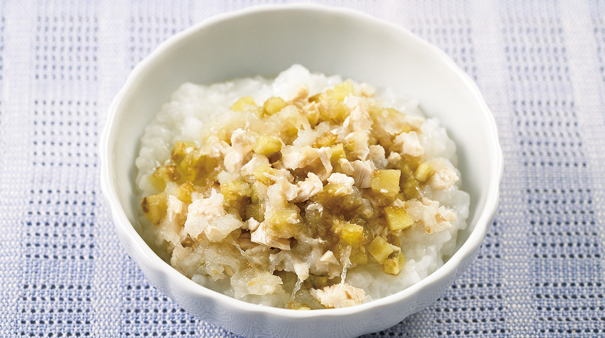 鶏ササミとなすのみぞれ煮がゆ
