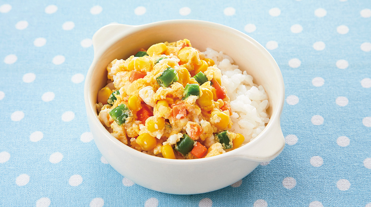 野菜と豆腐の卵とじ丼