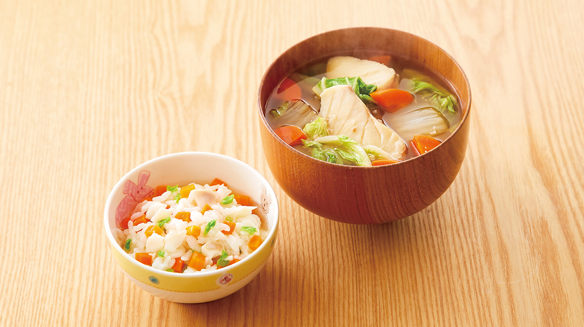 たらと人参と白菜のみそ汁