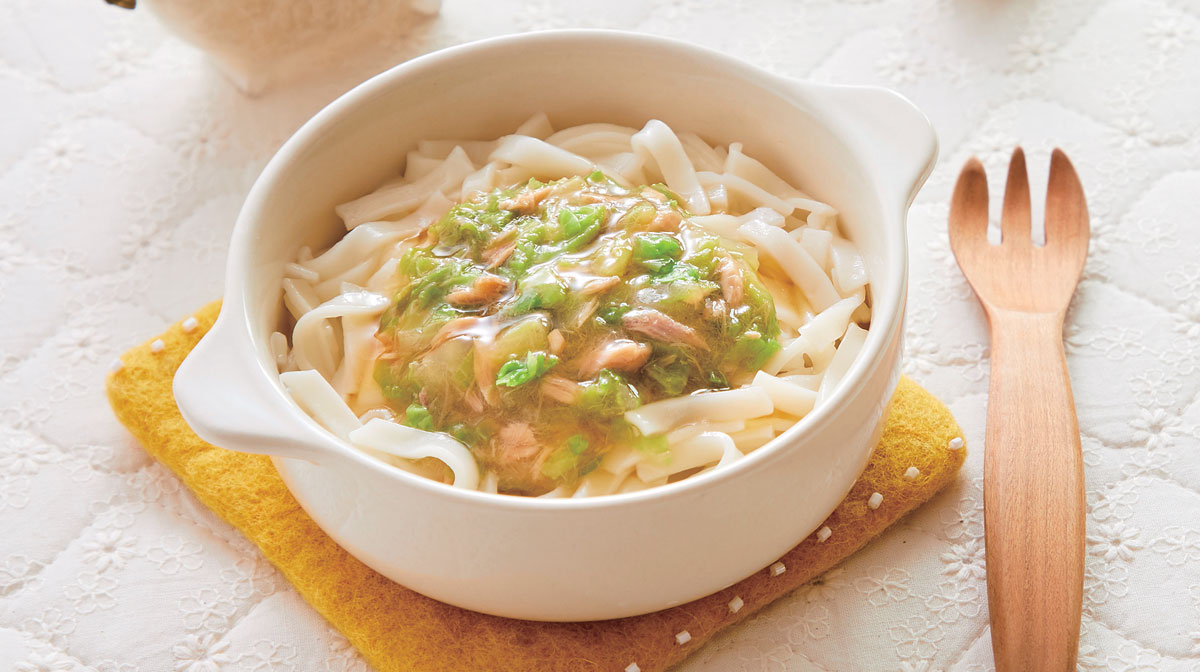 ツナと白菜のあんかけうどん＜yumyum産直小麦のやわらかうどん＞