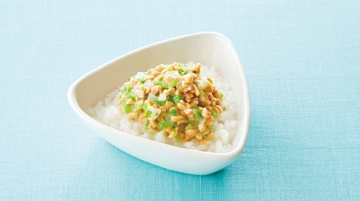 納豆と野菜のおかゆ