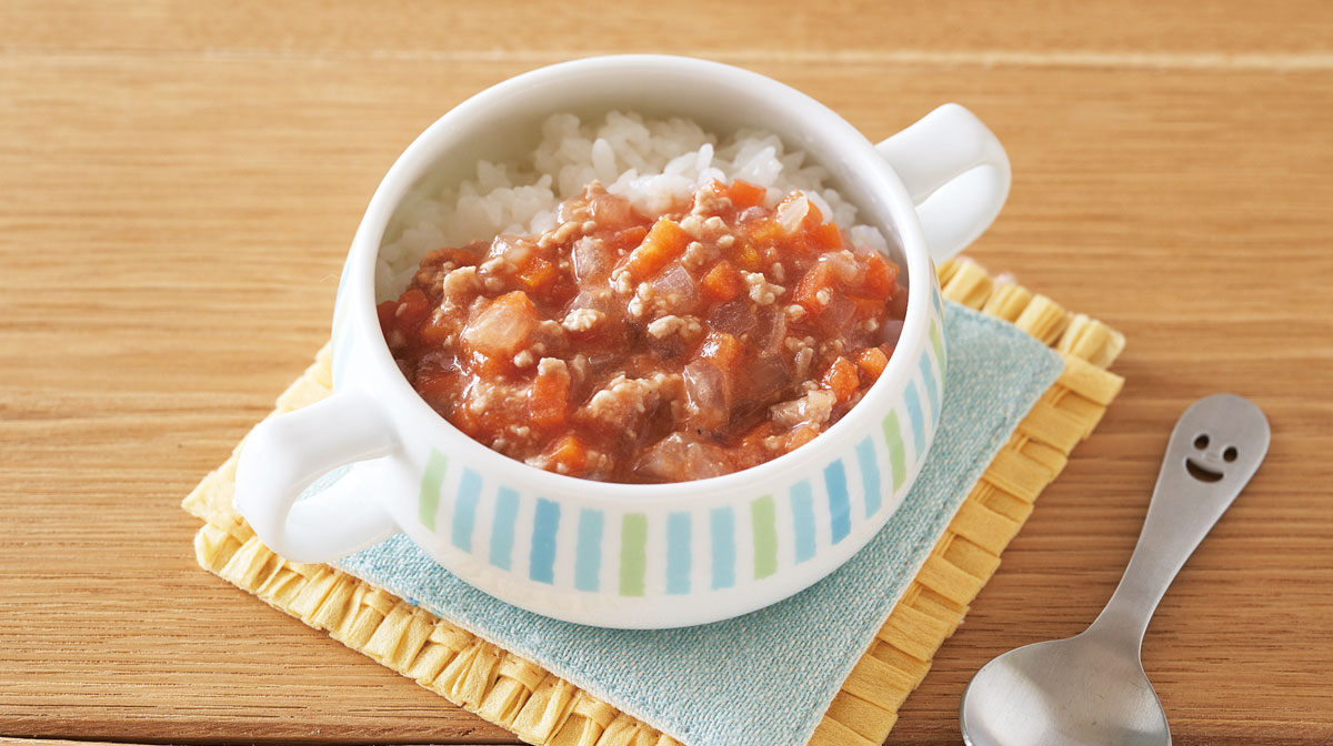 ミートソースかけごはん