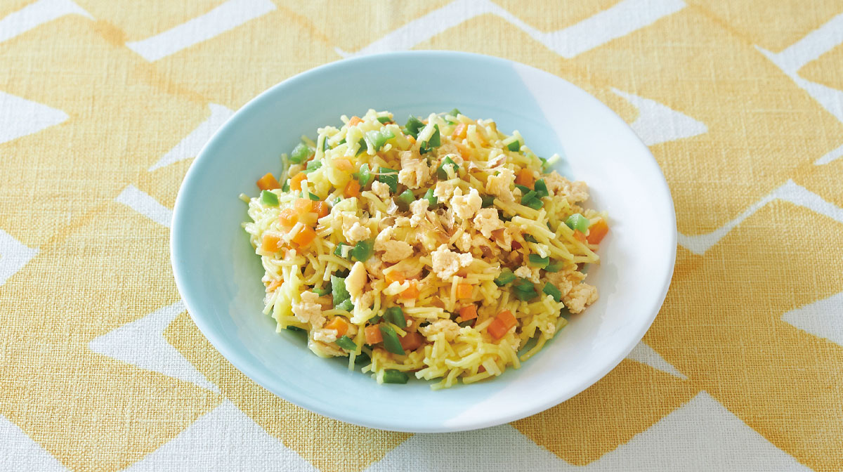 そうめんのチャンプルー風