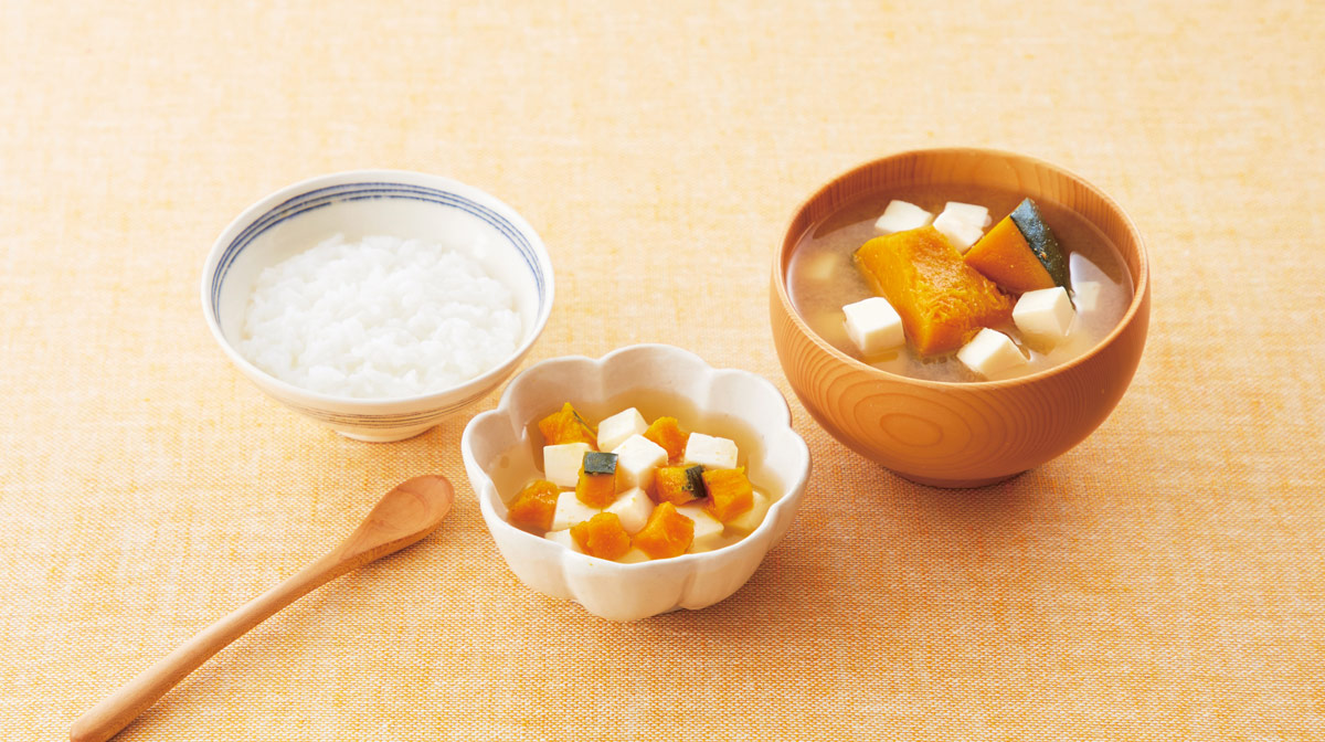 豆腐とかぼちゃのみそ汁