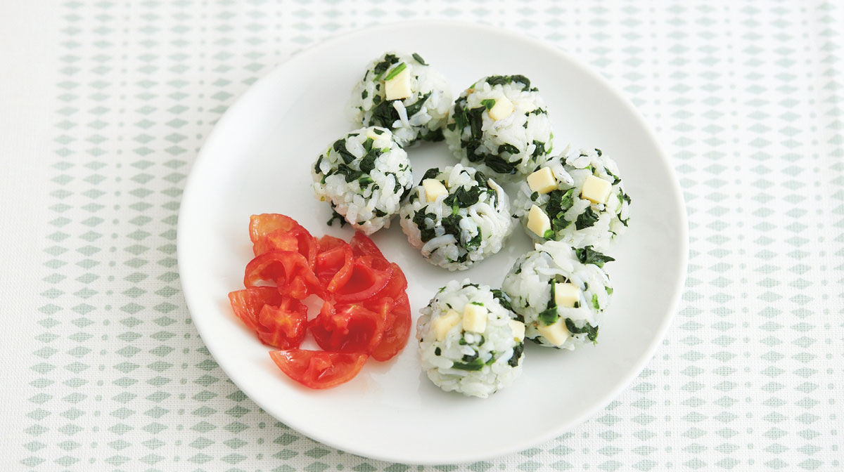 しらすとチーズの菜っ葉おにぎり