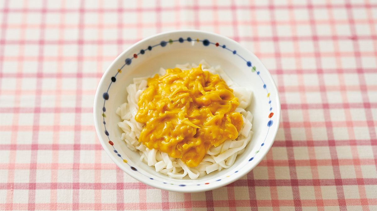 かぼちゃとしらすのミルクうどん