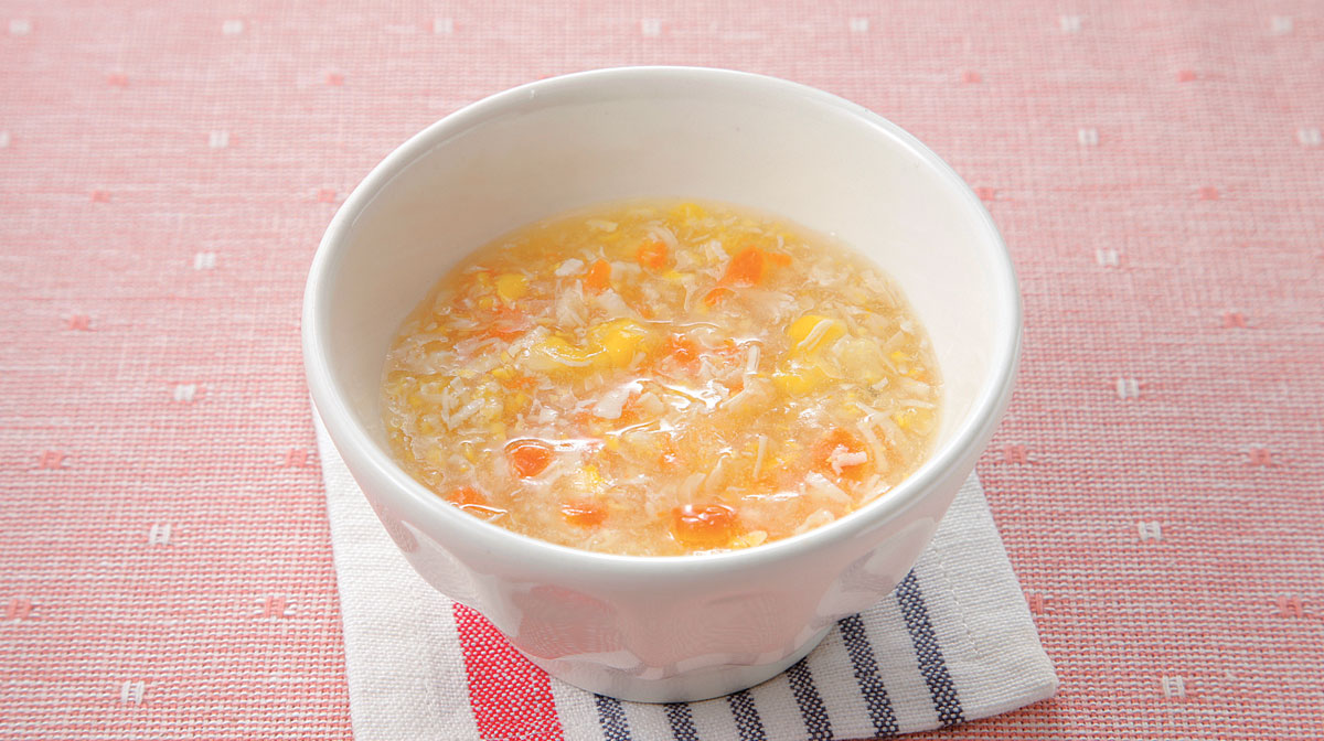 鶏ささみフレークの野菜スープ