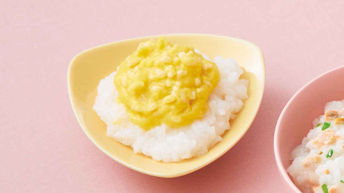 鶏ひき肉のコーンがゆ