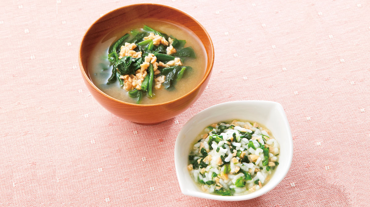 青菜と納豆のみそ汁
