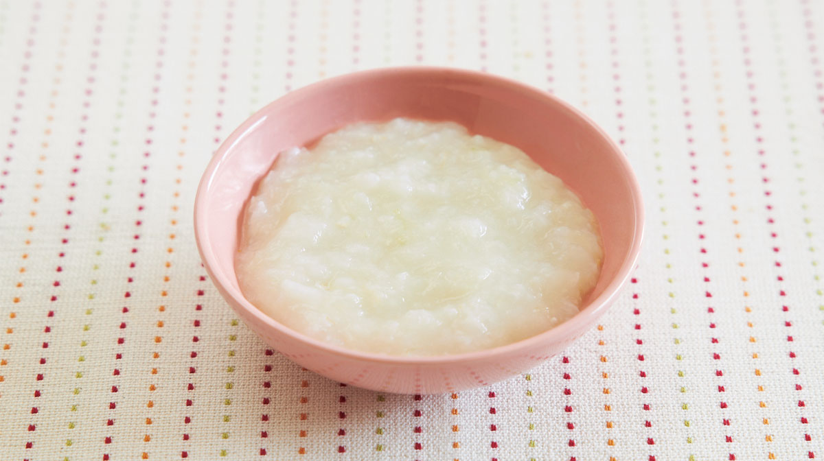 たらと玉ねぎのレンジおかゆ