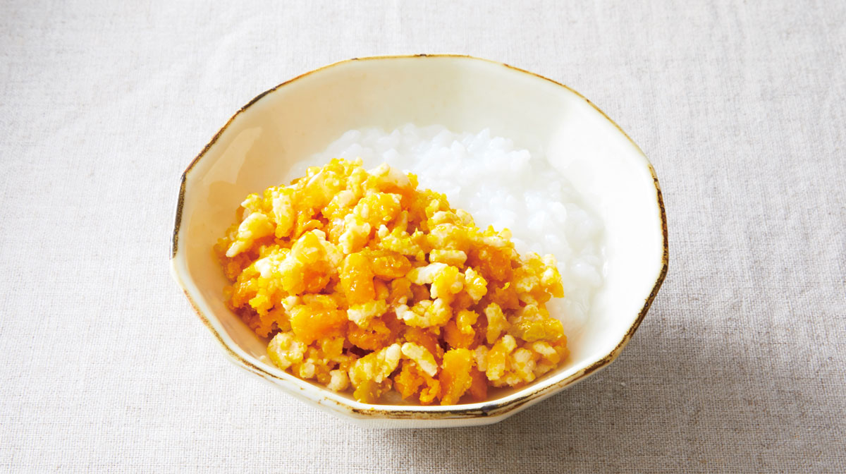 鶏そぼろとかぼちゃのあんかけ丼