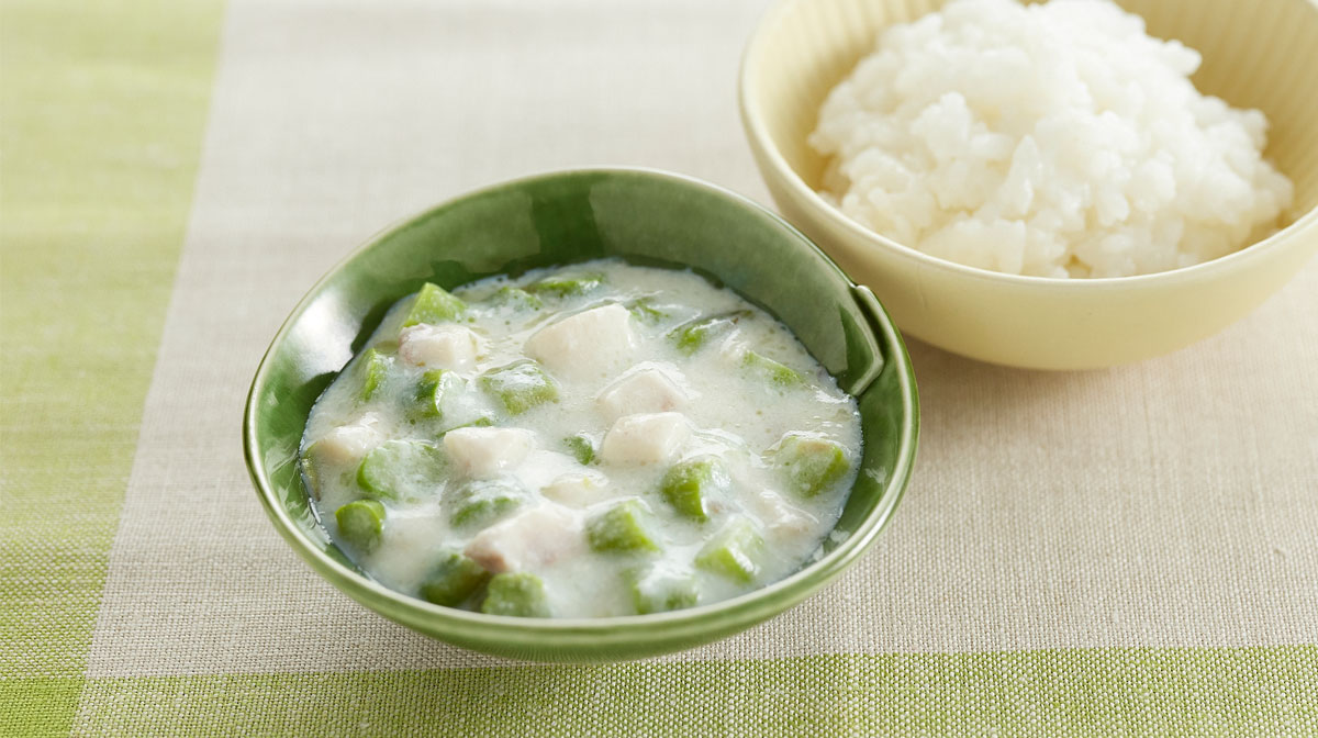 めかじきとアスパラのミルクスープ