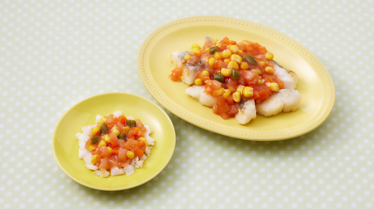 白身魚のケチャップあんかけ