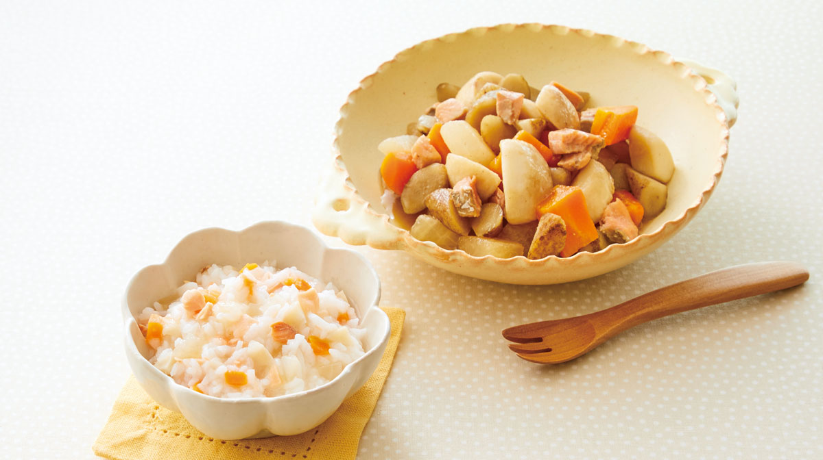 根菜と鮭のコロコロ煮