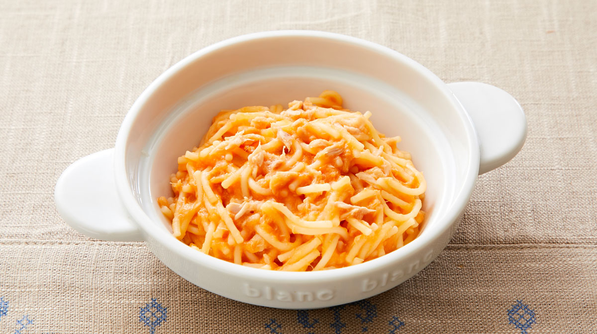 うらごしにんじんとツナのパスタ