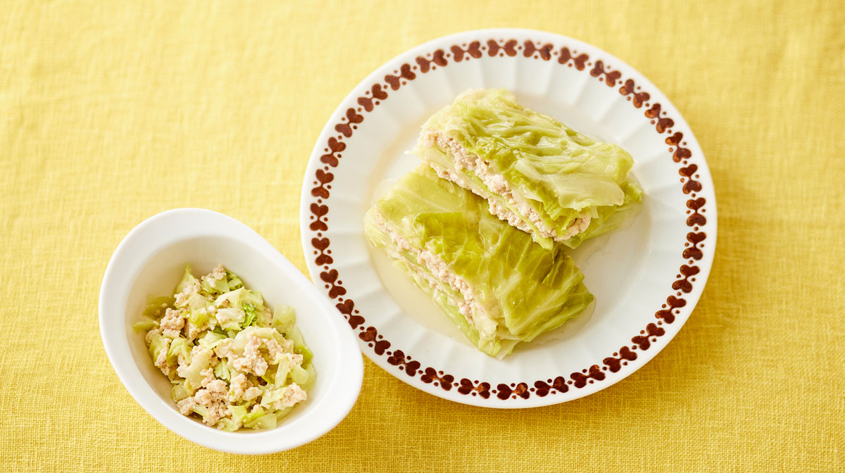 キャベツと豚ひき肉のふんわり重ね煮