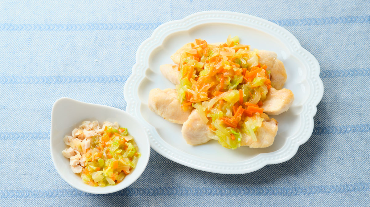 鶏ササミの春野菜ソテー