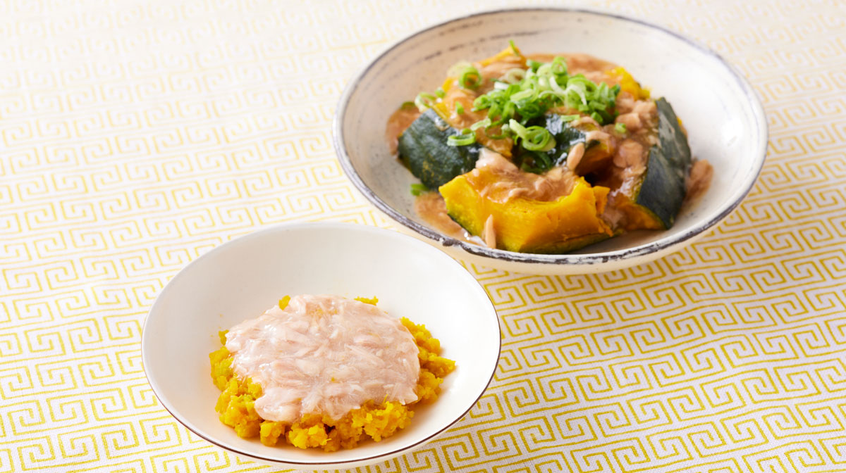 レンジかぼちゃのツナあんかけ
