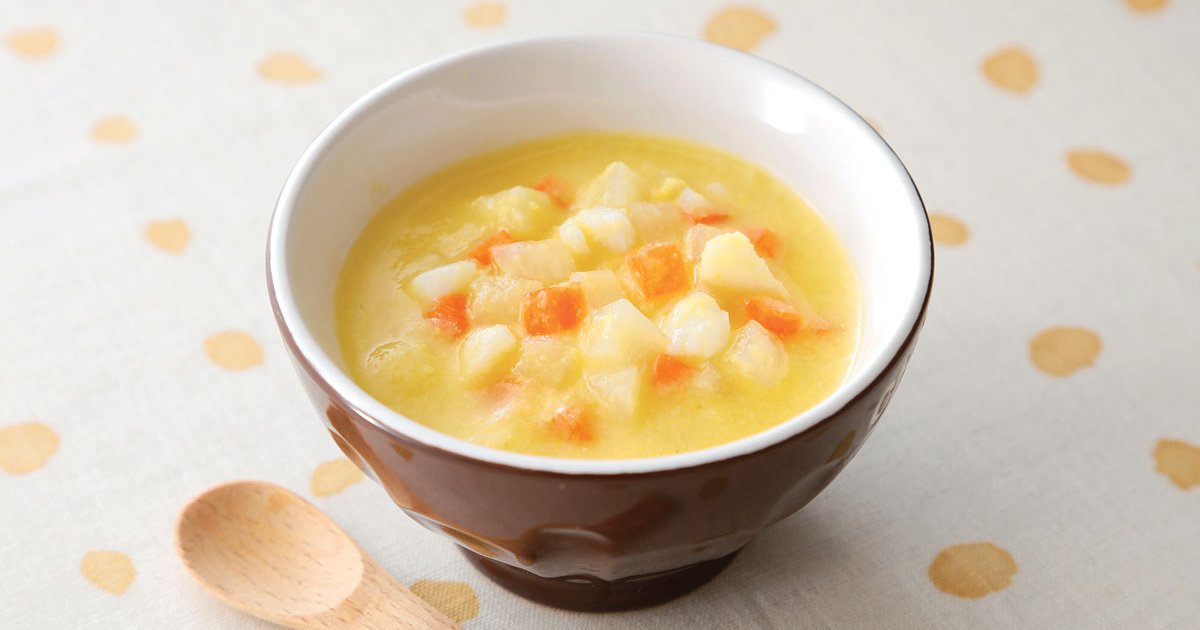 ジャガイモ、コーン、ケールのスープのレシピ