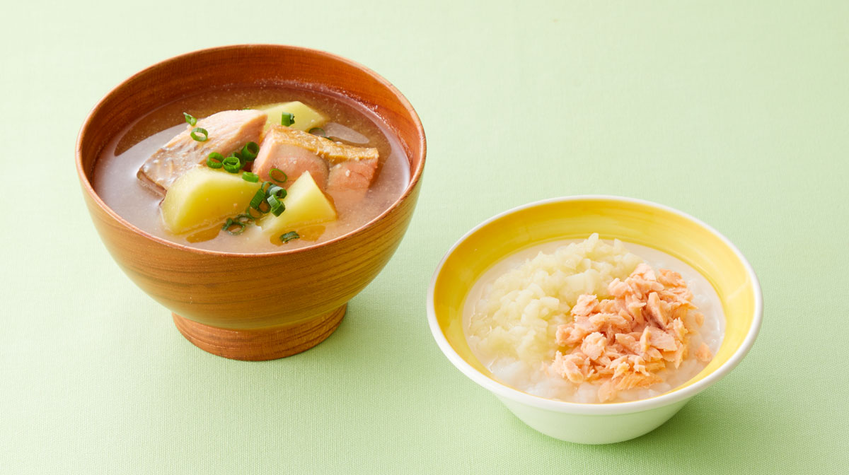 鮭とじゃがいものみそ汁