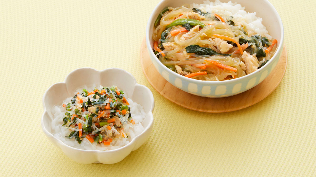 やさしい味の麻婆春雨丼