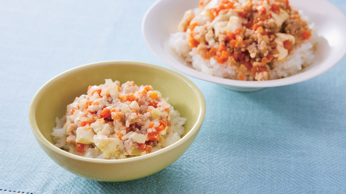 時短！野菜入り豆腐そぼろ丼