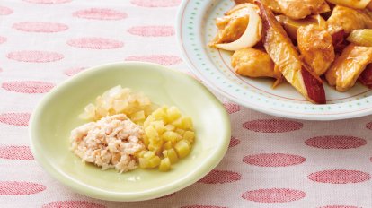 鶏肉とさつまいもの炒め物