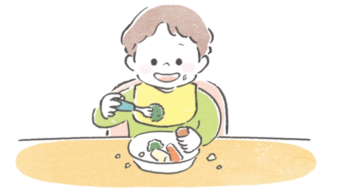 自分で食べたがる