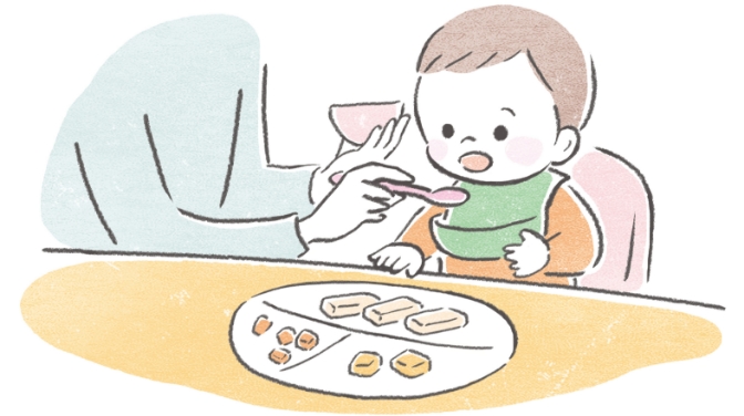 口をもぐもぐして食べる