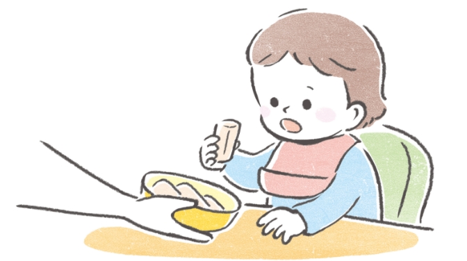 1日2回の離乳食を食べている