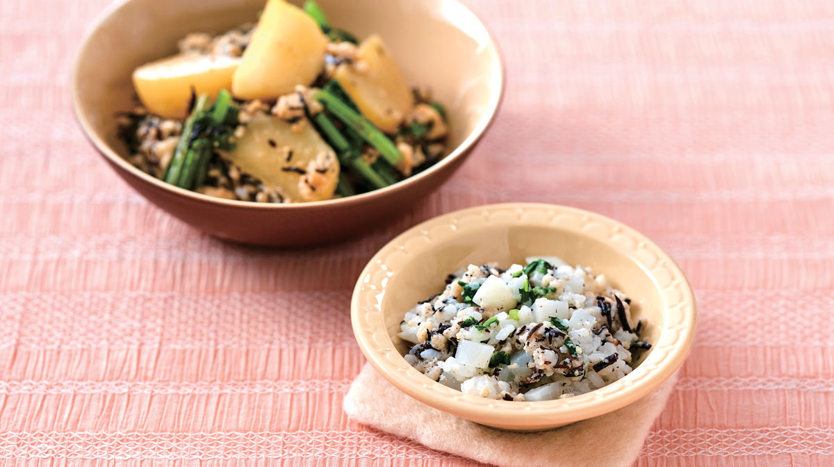 かぶのひじきそぼろ煮