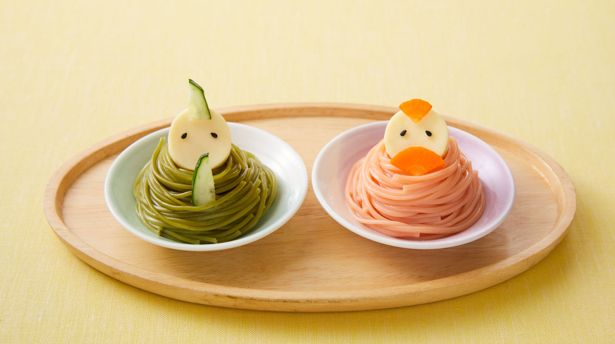くるくるそうめんのおひなさま