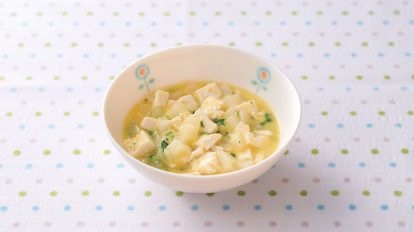 かぶと豆腐とコーンのだし煮