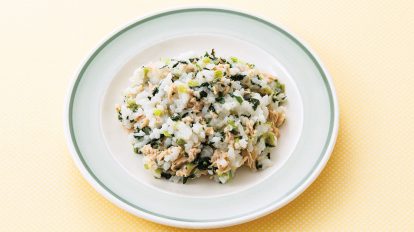 ツナと小松菜のレンジチャーハン